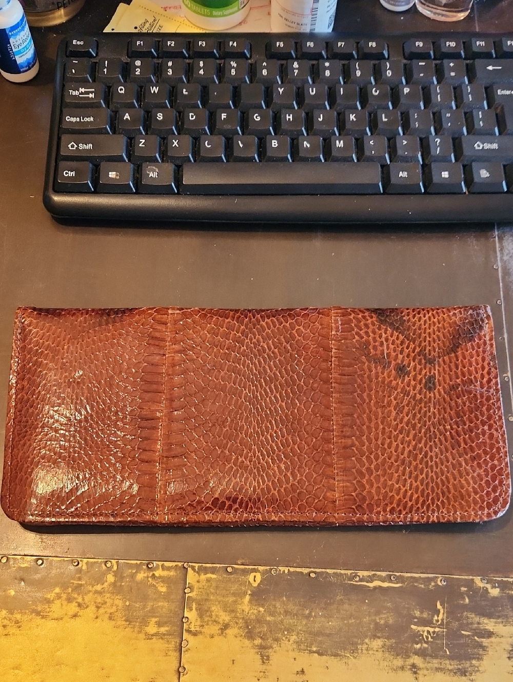 Vintage Brown Snakeskin Clutch Wallet Handbag - Picture 4 of 7